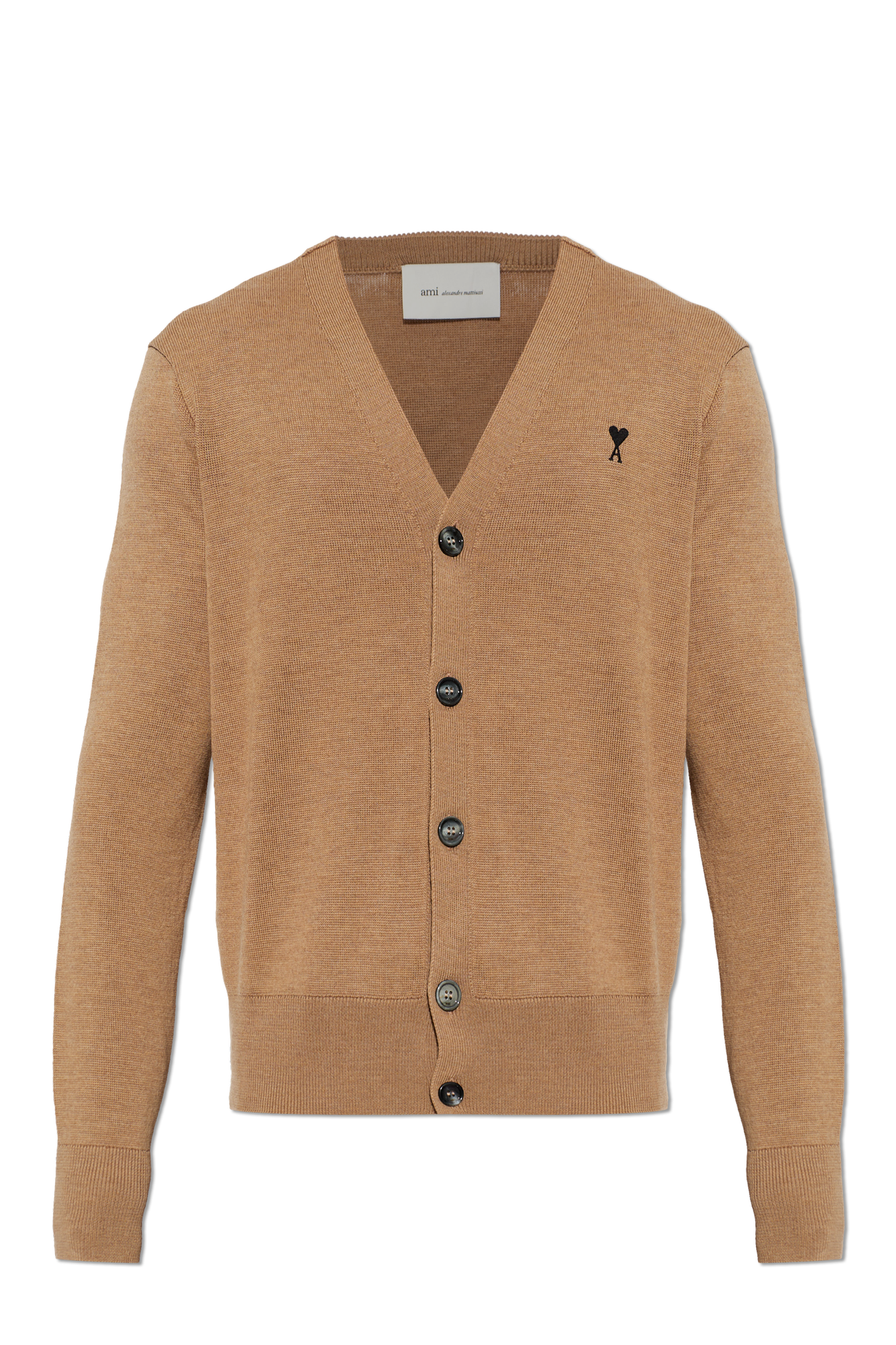 Ami Alexandre Mattiussi Wool cardigan with embroidered logo